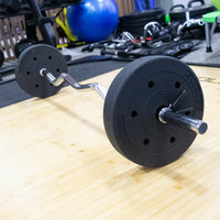 Barra de Musculação W 1,20m Maciça 28mm e Presilhas Envolst