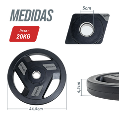 Kit 200kg Anilhas Olímpicas Profissionais Vulcanizadas Envolst
