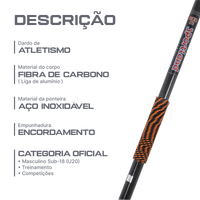 Dardo de atletismo de fibra de carbono 800g WA-IAAF Sportland