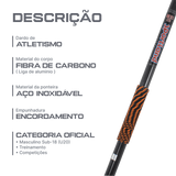 Dardo de atletismo de fibra de carbono 800g WA-IAAF Sportland