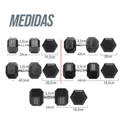 Kit Halteres Sextavados Emborrachados Pegada Cromada Envolst - Pares 10 a 40Kg