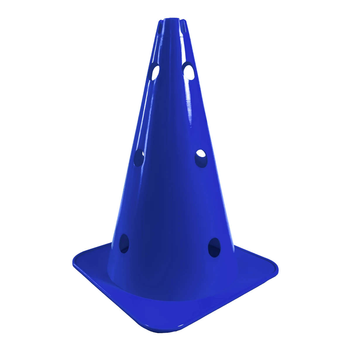Cone de sinalização 38cm de plástico com furos premium reforçado Pista e Campo - Amarelo