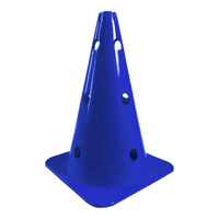 Cone de sinalização 38cm de plástico com furos premium reforçado Pista e Campo - Amarelo