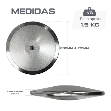 Disco de Atletismo 1,5kg Aço e Alumínio Pista e Campo