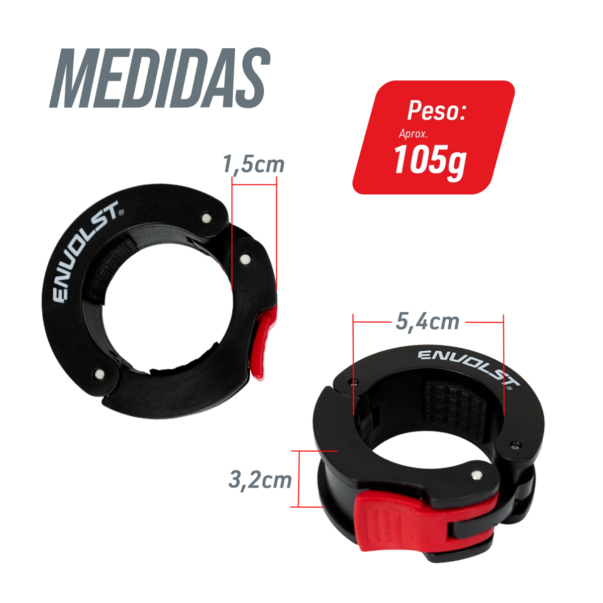 Par de Presilhas 50mm para Barra Olímpica Crossfit LPO Envolst