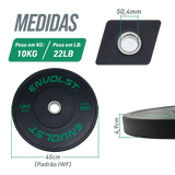 Kit 100kg Anilhas Olímpicas Bumpers Padrão IWF Envolst