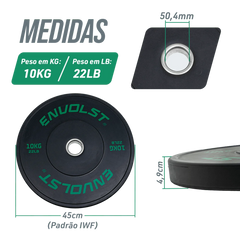 Kit 100kg Anilhas Olímpicas Bumpers Padrão IWF Envolst