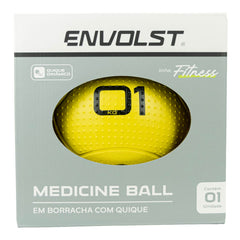 Medicine Ball 1kg Envolst com Quique em Borracha Antiderrapante