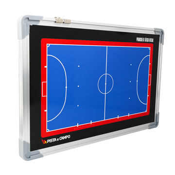 Quadro tático magnético de alumínio com acessórios 45x30 Pista e Campo - Futsal