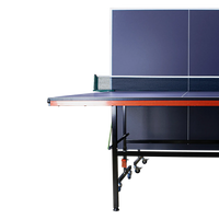 Mesa de tenis de mesa de aco e madeira azul com rede 6202-18MM