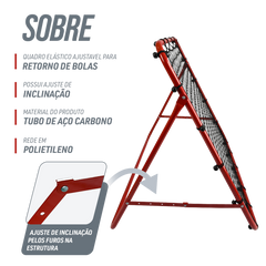 Quadro elástico de aço para retorno de bolas 1x1m Velden