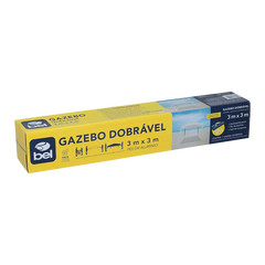 Tenda gazebo dobrável sanfonada de alumínio 3m x 3m Bel Bege