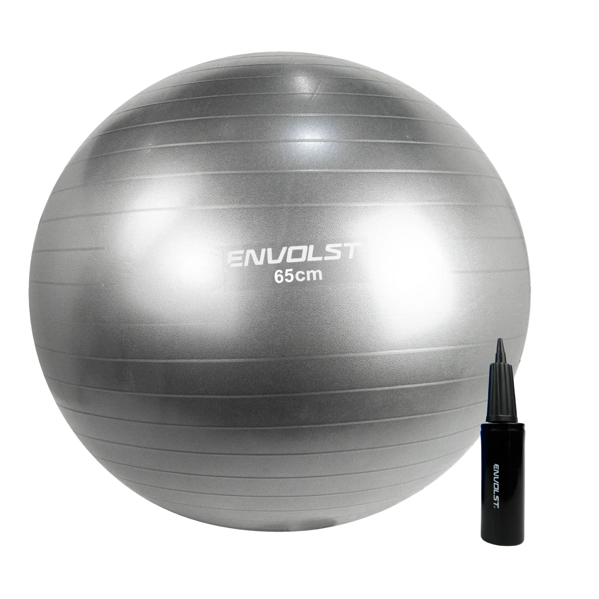 Bola Suíça Gym Ball 65cm Anti Estouro Envolst - Cinza