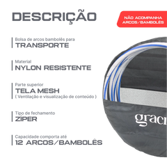 Bolsa para transporte de até 12 arcos bambolês de até 60cm Gracios