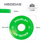 KIT Anilhas Olímpicas Fracionadas em Borracha Competição Envolst - 15Kg