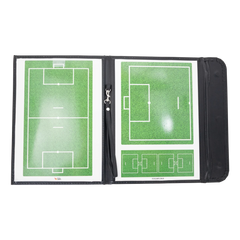 Prancheta tática magnética com caneta para treinamento de futebol society Pista e Campo - Modelo pasta preta