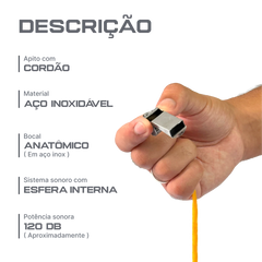 Apito de inox com cordão Velden
