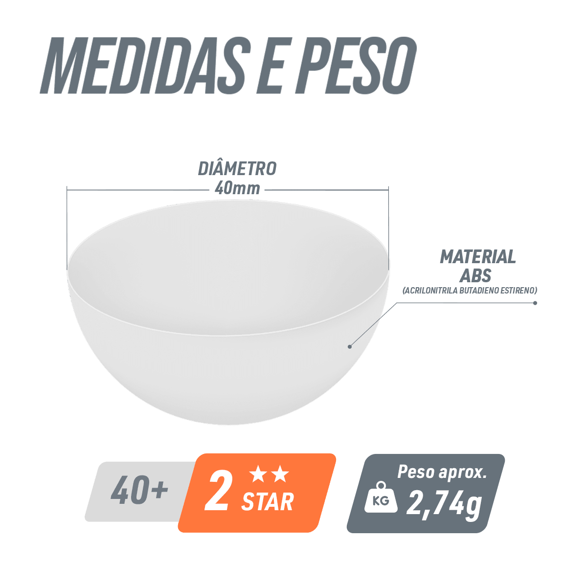 Bolinhas de Tênis de Mesa 2 Estrelas Branca 6 Unidades Pista e Campo