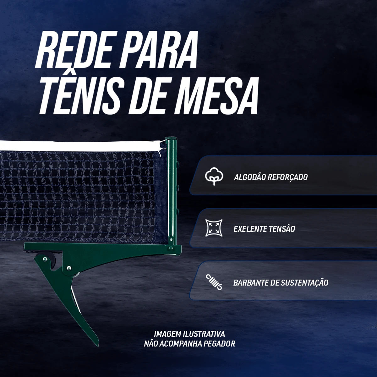 Rede de tênis de mesa oficial de algodão avulsa (somente rede) Pista e Campo - VERDE