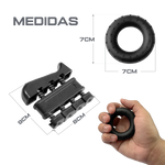 Kit para exercícios de fortalecimento de dedos, mãos e punho Envolst - Cor: Preto