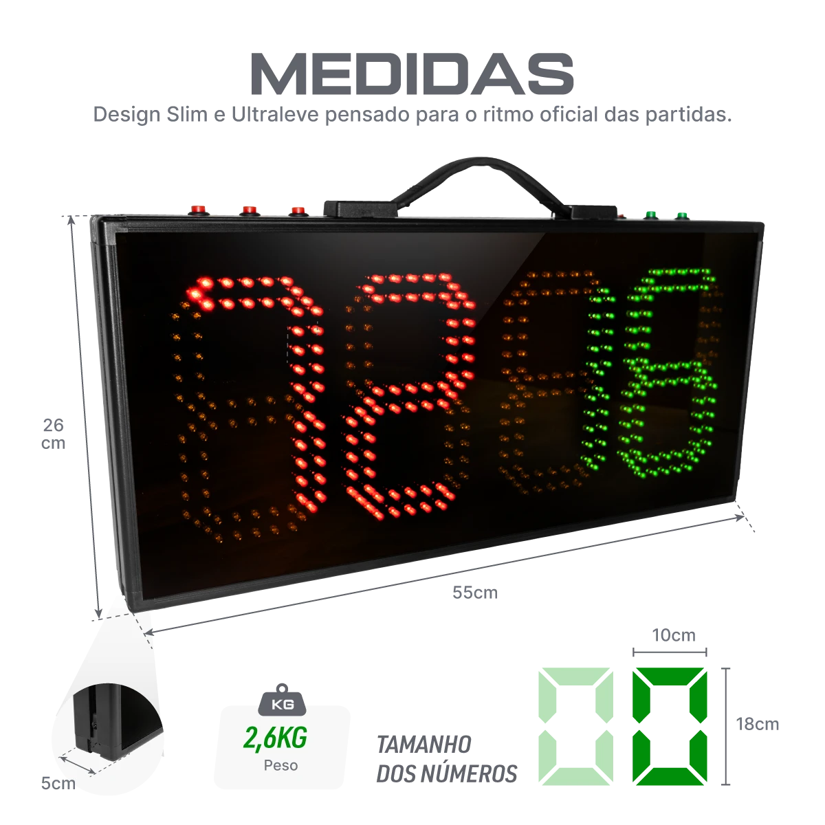 Placar de substituição dupla face quatro dígitos em LED Velden