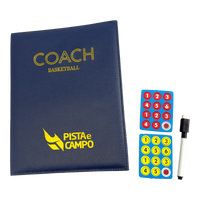 Prancheta tática magnética com caneta para treinamento de basquete Pista e Campo - Modelo pasta azul