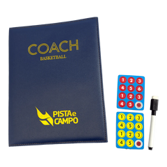 Prancheta tática magnética com caneta para treinamento de basquete Pista e Campo - Modelo pasta azul