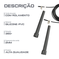 Corda de pular de aço revestido de PVC 3m x 2mm Speed Rope Envolst