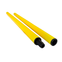 Bastão haste de PVC 1m desmontável em duas partes amarelo Velden