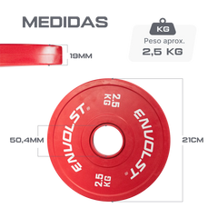Anilha Olímpica Fracionada Emborrachada 2,5Kg Envolst