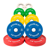 KIT Anilhas Olímpicas Fracionadas em Borracha Competição Envolst - 15Kg