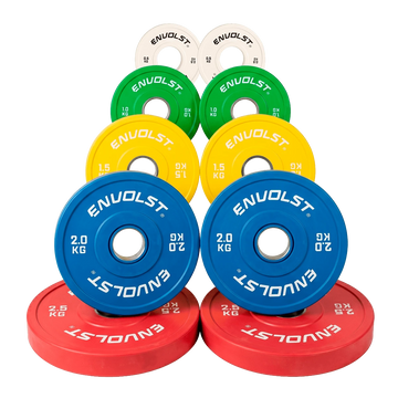 Kit 15kg Anilhas Olímpicas Fracionadas Coloridas Envolst