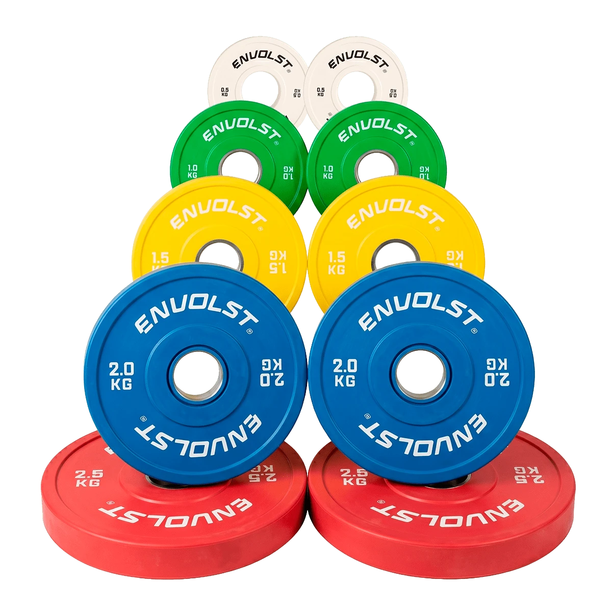 KIT Anilhas Olímpicas Fracionadas em Borracha Competição Envolst - 15Kg