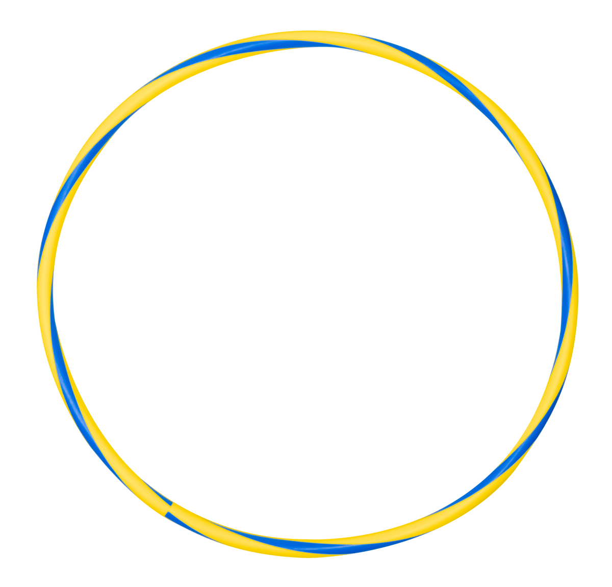 Arco de ginástica rítmica bambolê em espiral 75cm de diâmetro Gracios - Azul e Amarelo