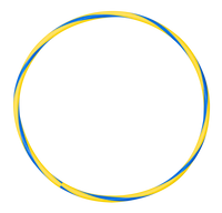 Arco de ginástica rítmica bambolê em espiral 75cm de diâmetro Gracios - Azul e Amarelo