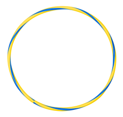 Arco de ginástica rítmica bambolê em espiral 75cm de diâmetro Gracios - Azul e Amarelo