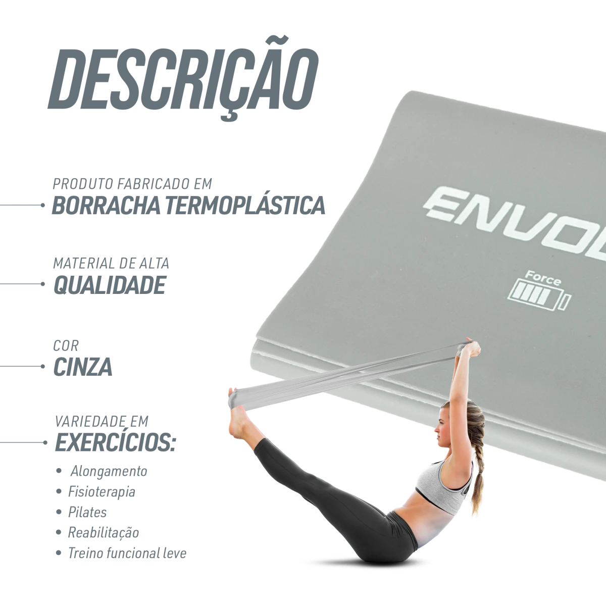 Faixa Elástica Band 1,50m Intensidade Intense Envolst