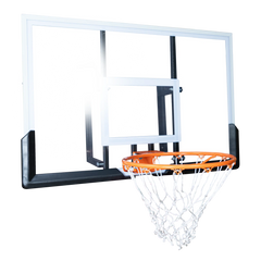 Tabela de basquete de parede quadro transparente de 120x80cm com aro e rede Velden