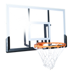 Tabela de basquete de parede quadro transparente de 120x80cm com aro e rede Velden