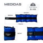 Tornozeleira caneleira em vinilona azul profissional 5kg Envolst - par