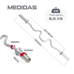 Barra W Super Curl Olímpica 1,20 m Hard Chrome Envolst