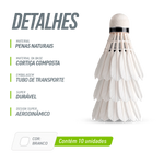 Peteca/volante de badminton com penas Vinex - cnj com 10 und