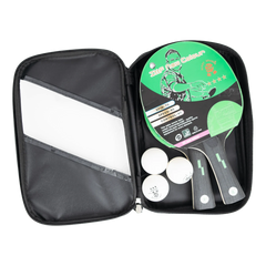 Kit 2 Raquetes de Tênis de Mesa com Bolsa e 3 Bolas Giant Dragon