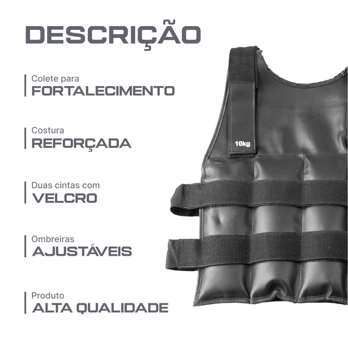 Colete com pesos para treinamento 10kg Envolst