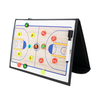 Prancheta tática magnética com caneta para treinamento de basquete Pista e Campo - Modelo pasta preta