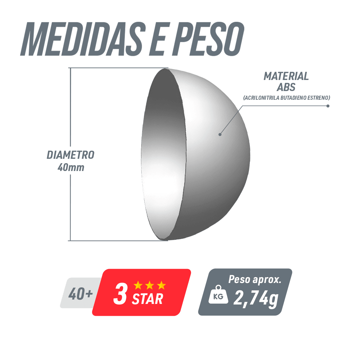 Bolinha de tênis de mesa 3 estrelas Platinium Giant Dragon - cnj com 6 und - BRANCA