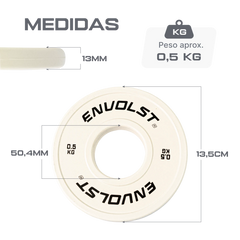 Anilha Olímpica Fracionada Emborrachada 0,5Kg Envolst