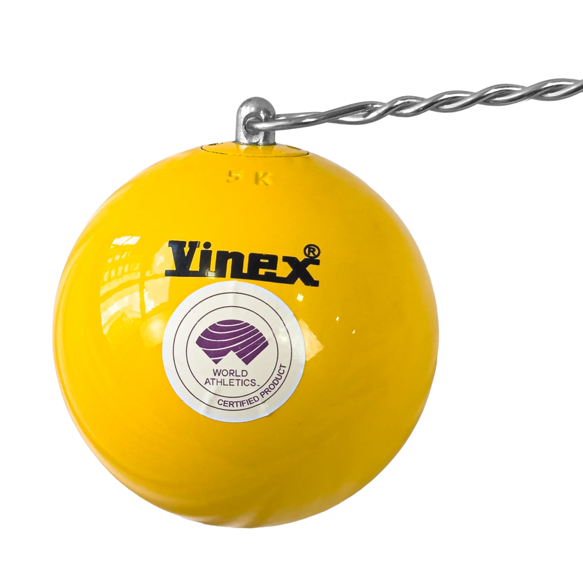 Martelo de atletismo de aço 5,00kg 110mm WA-IAAF Vinex - com cabo e empunhadura