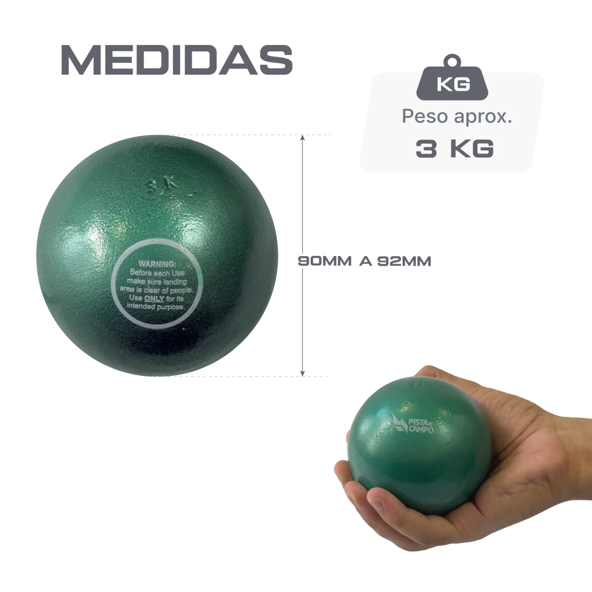 Peso de ferro 3kg Pista e Campo