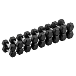 Kit Halteres Sextavados Emborrachados Pegada Cromada Envolst - Pares 10 a 30Kg